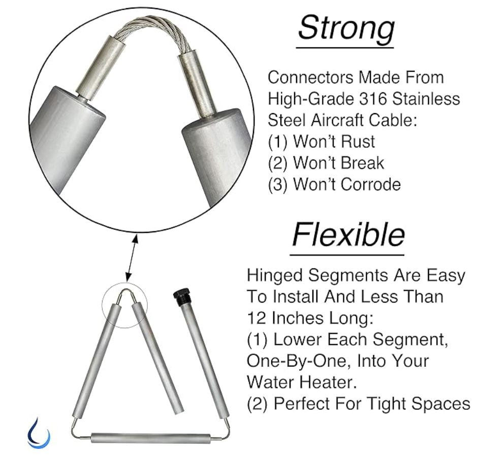 About Fluid Magnesium Anode Rod for Water Heater Tape Only Kit Stainless Steel