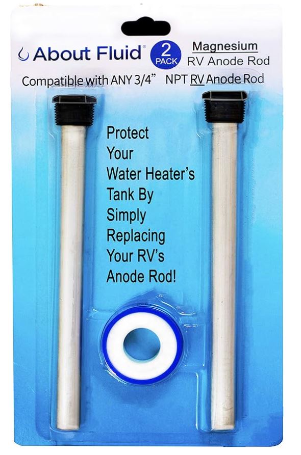 Anold Rod Rv RV MAGNESIUM Anode Rods, Two Pack, CITY WATER SERIES, Includes Large T ...
